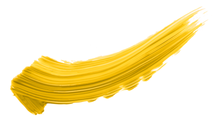 yellow brush isolated on transparent background yellow watercolor,png.