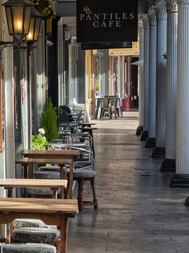 ROYAL TUNBRIDGE WELLS, KENT, UK - SEPTEMBER 15, 2019:  View Of The Colonnade In The Pantiles