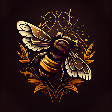 Bee logo illustrations design.