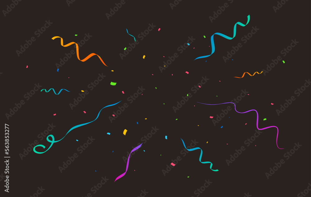 Sticker confetti background. festive backdrop. party design with colorful confetti. vector illustration