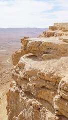 The cliffs of the Ramon Crater in Mitzpe Ramon in the Negev Desert in Israel in the month of January