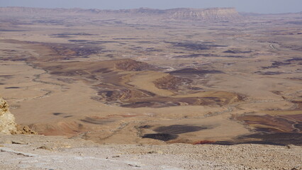 The Ramon Crater in Mitzpe Ramon in the Negev Desert in Israel in the month of January