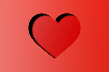 red paper cut heart shape festive valentines day
