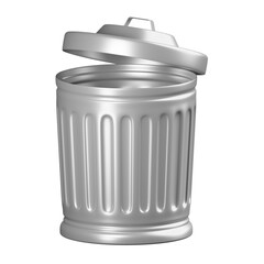 Trash Can 3D Illustration. Trash Can 3D Icon.