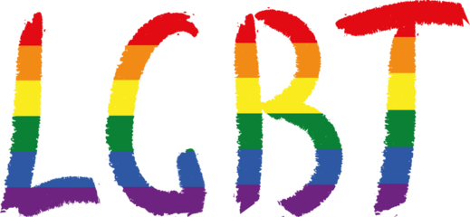 Gender,  Doodle Rainbow Texture Brushstroke Lettering. Title LGBT