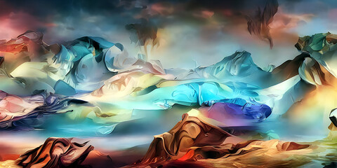 Obraz na płótnie Canvas Vielfarbiger, abstrakter Hintergrund. created with psychedelic generative AI technology