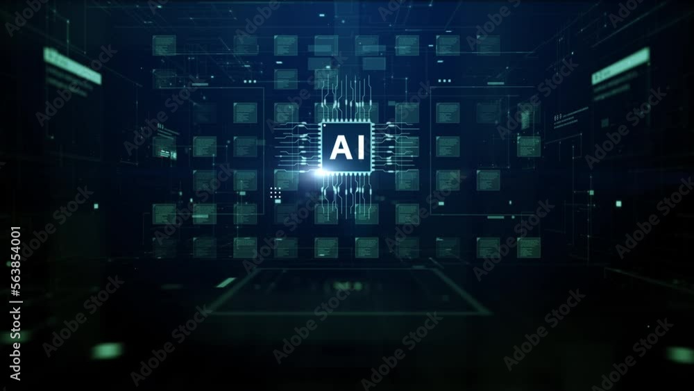 Poster artificial intelligence ai, technology digital data data analysis, future technology concept visuali