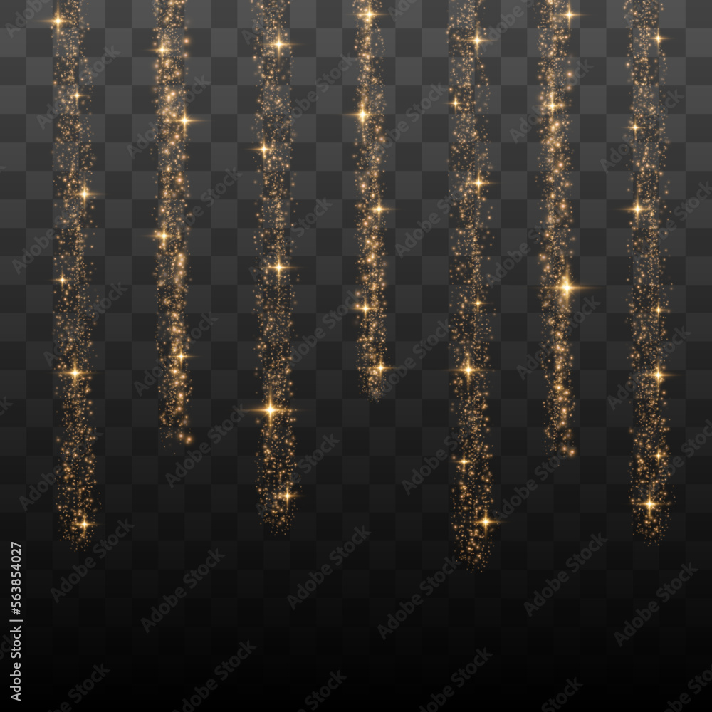 Aufkleber Gold Light Effect. Vector Glitter Particles. Shining Bokeh