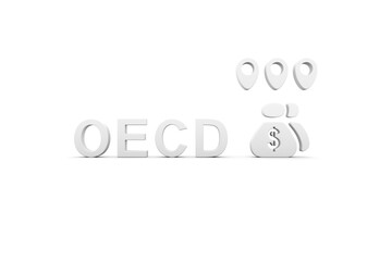 OECD concept white background 3d render illustration