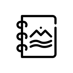 drawing book line icon