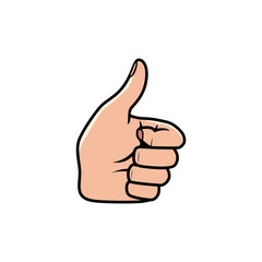 Thumb Up Hand Sign Isolated on a white background. Icon Vector Illustration.