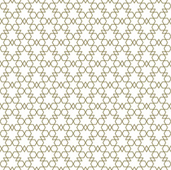 Seamless arabic geometric ornament in brown color.