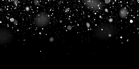 Large winter snow flakes on black background. Vector