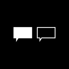 Paper speech bubble in the shape of a square on a black background.