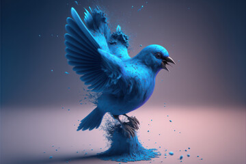 Twitter Bird disintegrating, fall from grace, falling apart