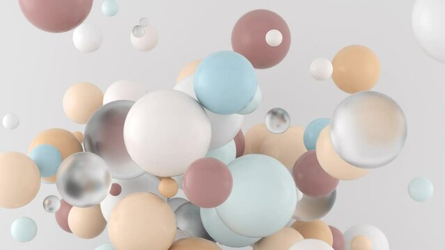 Colorful Spheres Floating 3D 4K animation