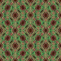 Drawing lines in green and brown It has a black background, Design, Fabric pattern, Used as background image.