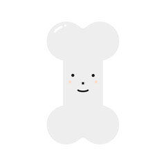 微笑んでいるかわいい1本の小さな骨 - 健康で丈夫な骨のイメージ素材