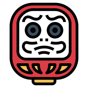 recommend clip art: daruma filled outline icon style