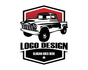 1950s chevy truck silhouette logo. vector perimium truck design. Best for emblem concept badges, industrial trucks. - obrazy, fototapety, plakaty