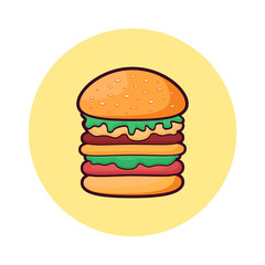 Hamburger Fast Food Illustration Design
