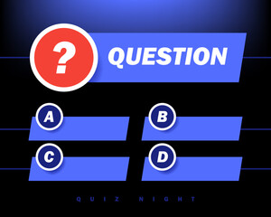 Question and answers vector template for quiz game, exam, tv show, school, examination test. Vector Illustration