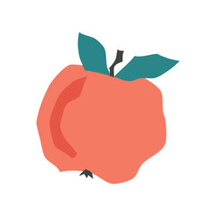 Apple Free hand vector drawing. Vector object of a red apple with a white background, for graphic designers.