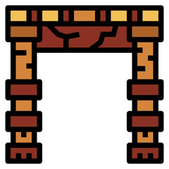 gate filled outline icon style