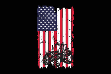 Distressed Flag Tractor Design