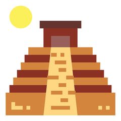 maya pyramid flat icon style