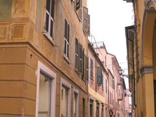 close up of colorful italian houses