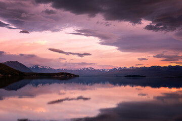 Sunrise over Lake Tekapo in New Zealand