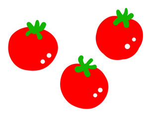 かわいいプチトマトのセット／手描きイラスト素材