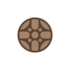 Circle with abstract pattern inside. Isolated vector illustration on white background.