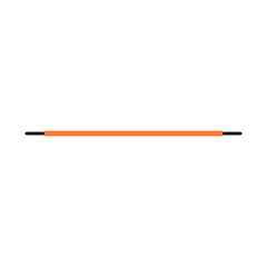 Long thin straight shoelace. Vector illustration on white background.