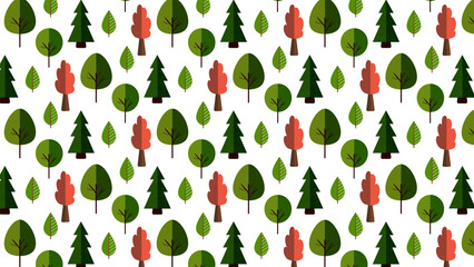 seamless pattern with trees, light mode background