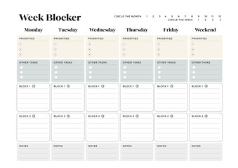 Time Blocking Planner, Time Boxing, Time Management, Printable Planner