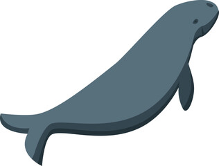 Black dugong icon isometric vector. Ocean baby. Underwater mammal