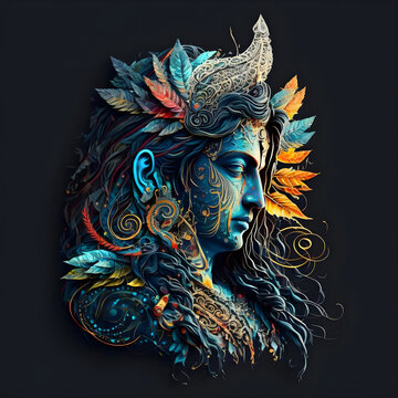 Hindu lord shiva colorful painting