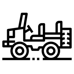 jeep line icon style
