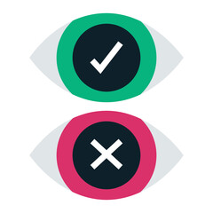 Fototapeta premium Check Mark And Cross Eyes Vector