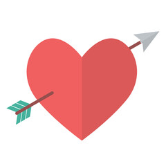 arrow and heart Valentine's Day Flat Icon