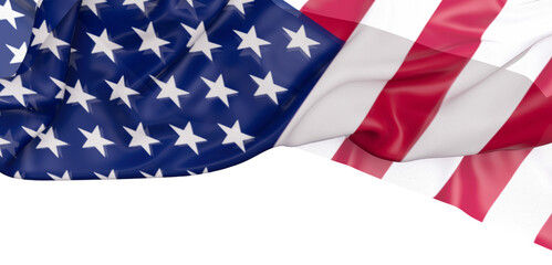 American flag 3d render cutout