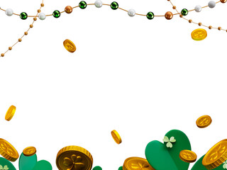 Fototapeta na wymiar St. Patricks day elements background cutout