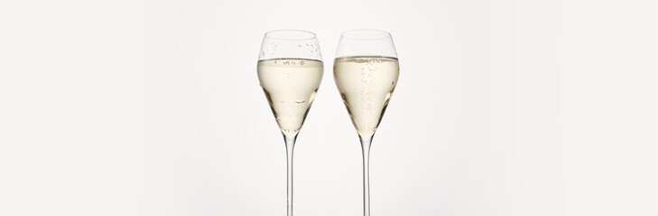 Festive composition with pair of champagne flutes.