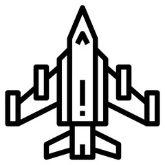 fighter jet line icon style