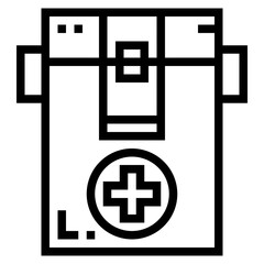 Obraz premium first aid kit line icon style