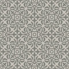 Ancient ceramic tile seamless pattern. Wall or floor texture. Decorative antique stone ornament.