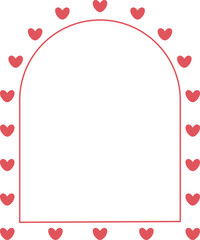 Valentine Frame Border Heart Arch Curve Shape