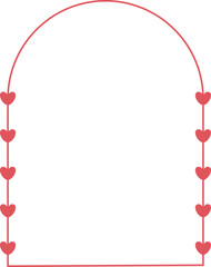 Valentine Frame Border Heart Arch Curve Shape